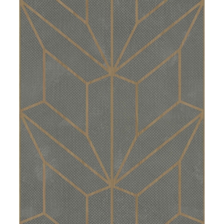 York Wallcoverings Hammered Diamond Inlay Grey and Wood Wallpaper MM1710