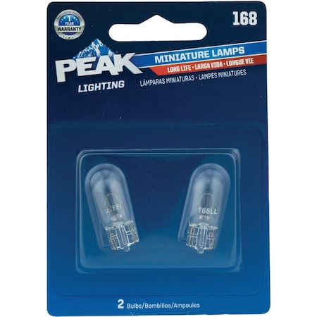 Peak 168 14V Mini Incandescent Automotive Bulb, 2PK 168LL-BPP