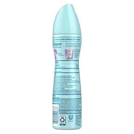 Degree UltraClear Black Plus White Pure Fresh Antiperspirant Deodorant Dry Spray for Women, 3.8oz, 12PK 68942435