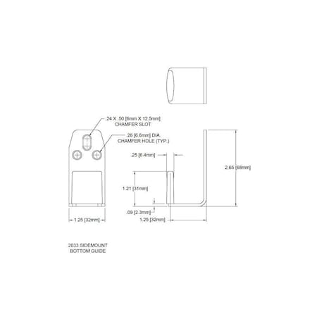 Le Johnson Side Mount Door Guide F/ 1-3/4 in  Doors 2033