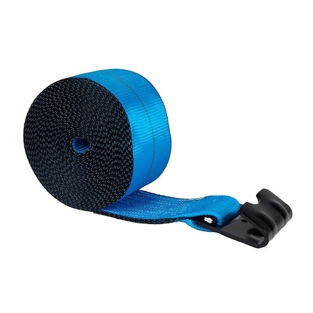 Mytee Products 4in x 40ft Blue Winch Straps w/ Flat Hook WLL 5400 # Cargo Control for Flatbed Truck WS440B