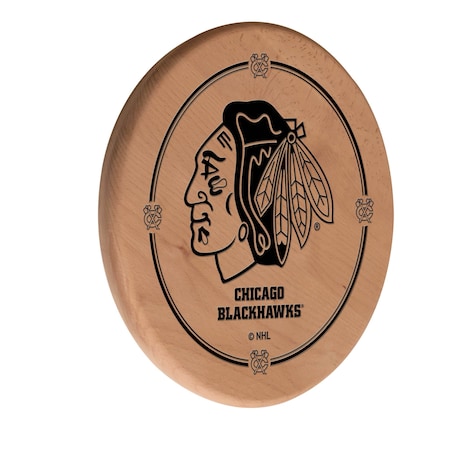 Holland Bar Stool Co Chicago Blackhawks 13" Laser Engraved Solid Wood Sign WSgnLNatChiHwk