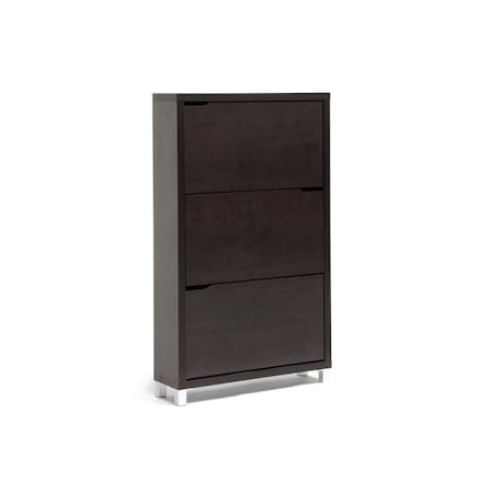 Mobiliario FP-3OUSH-CAPPUCINO Simms Dark Brown Modern Shoe Cabinet MO2688117