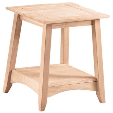 International Concepts Rectangle Bombay Tall End Table, 18 in W, 18 in L, 25 in H, Wood, Unfinished OT-4TE