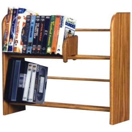 Wood Shed 205 Solid Oak 2 Row Dowel DVD-VHS Rack 205