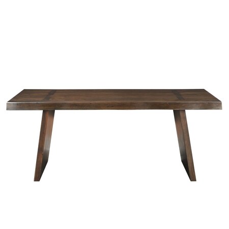 Homeroots 75" Dark Brown Solid Wood Live Edge Dining Table 554337