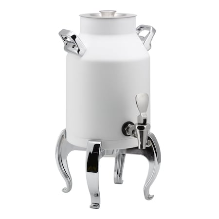 Service Ideas Thermo-Urn Dairy Dispenser 1.5-Gallon Vacuum Insulated Dispenser with Regal Leg in White DD15WHRG