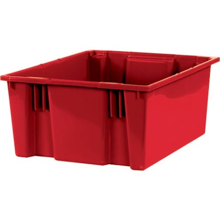 Partners Brand Stack & Nest Storage Bin, Plastic, Red, 3 PK BINS120