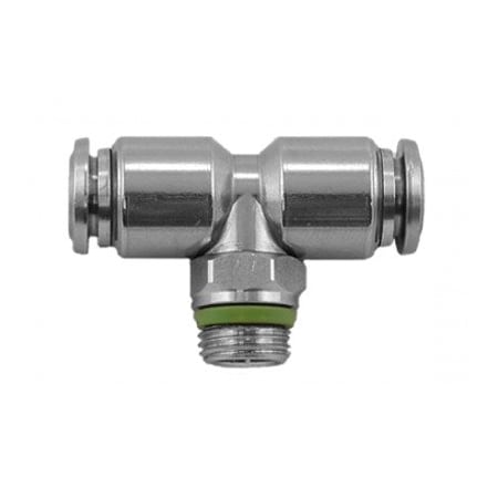 Usa Industrials Push to Connect Tube Fitting, Stainless Steel, Male Branch Tee Swivel, 4mm Tube OD x 1/8in ZUSA-TF-PTC-SS-109