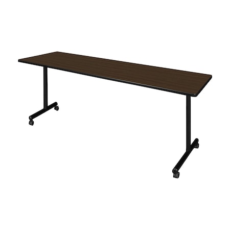 Regency Kobe Mobile T-Base Training Seminar Table, 84 in W, 24 in L, Neo Walnut MKTRCC8424NW