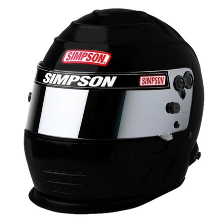 Simpson Safety 7.35 in. SA 2020 Speedway Shark Flat Helmet, Black SIM7707388