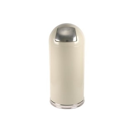 Witt Industries Almond Dometop Receptacle with Push Door 15DTAL