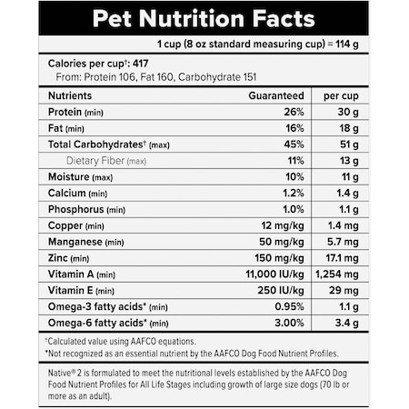 Native Level 2 Performance Nutrition 40 Lb. Dry Dog Food 3907