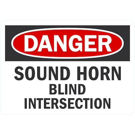 Lyle Sound Horn Blind Intersection, 10x7, Non-Reflective, White G-1649-NA_10x7