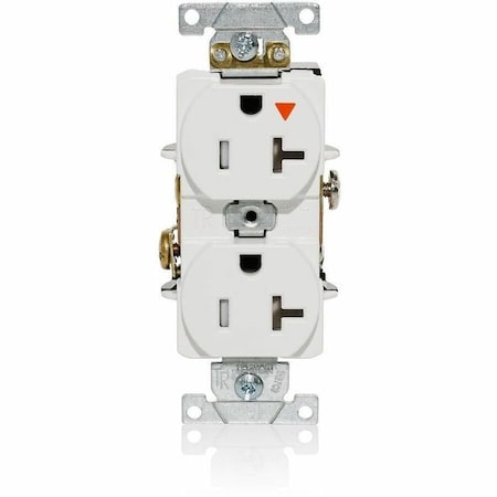Leviton Duplex Outlet, Iso Grd, White, 20A, 125V T5362-IGW