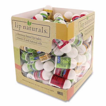Lip Naturals Assorted Flavors Lip Balm, Bing Cherry, Tea Tree Mint, Vanilla Bean, 0.1 oz Tube, 100PK 950FB