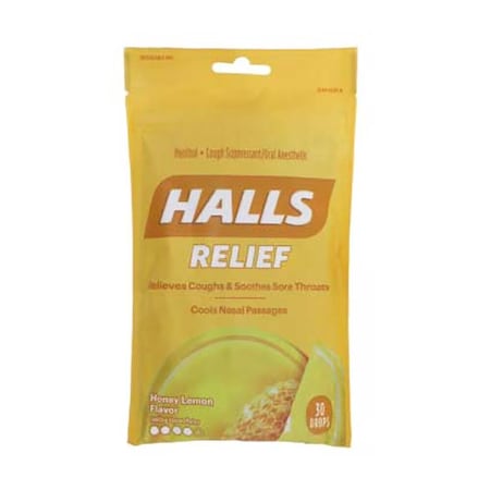 Halls Cough Drop Lozenges, Lemon, 7.5mg, 30PK 12546062869
