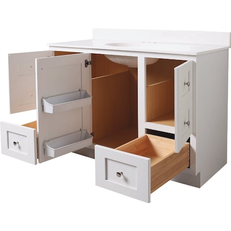 Bertch Storage Solutions 48'' Wx34-1/2'' Hx21''Deep Wht Vanity Base without Top 3 Door/2 Drawer ST-P-W-VSS48T