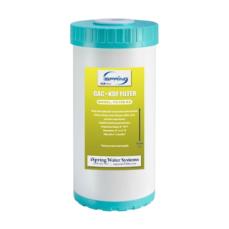 Ispring GAC and KDF Carbon Filter Replacement Cartridge for Direct Connect Undersink Water Filtration Syste FG15B-KS