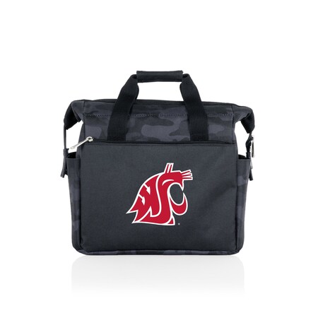 Picnic Time Family Of Brands NCAA Washington State Cougars On The Go Lunch Bag Cooler - Soft Cooler Lunch Box, Black Camo 510-00-182-634-0