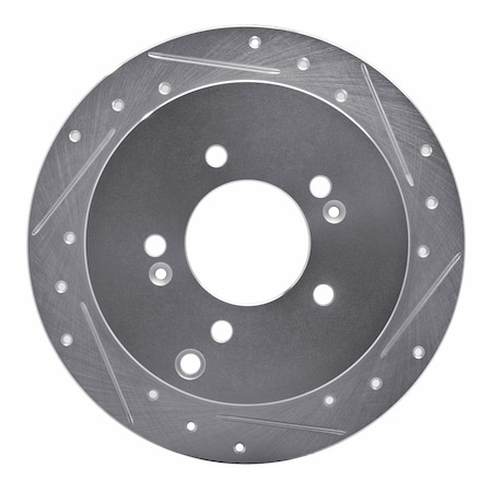 Dynamic Friction Co DFC Brake Rotor - Drilled and Slotted - Silver 631-03044R