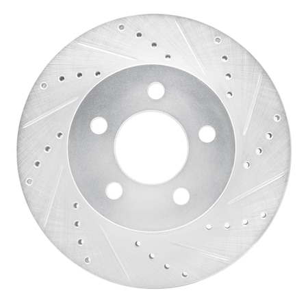 Dynamic Friction Co DFC Brake Rotor - Drilled and Slotted - Silver 631-42027R