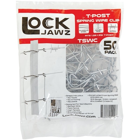 Dare Products 12.5 Ga. Spring Steel T-Post Clip, 50PK TSWC-50