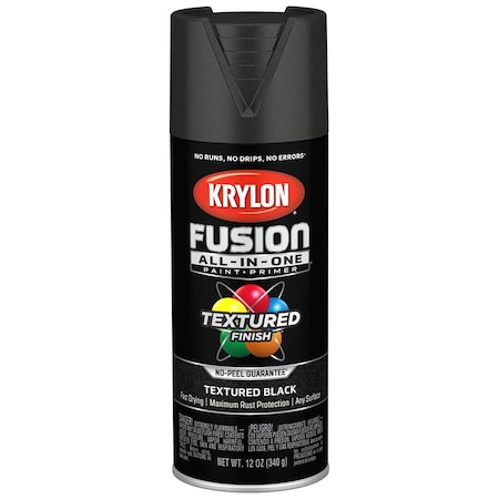 Fusion All-In-One 12 Oz Krylon Black Paint & Primer Spray Paint, Textured K02776007