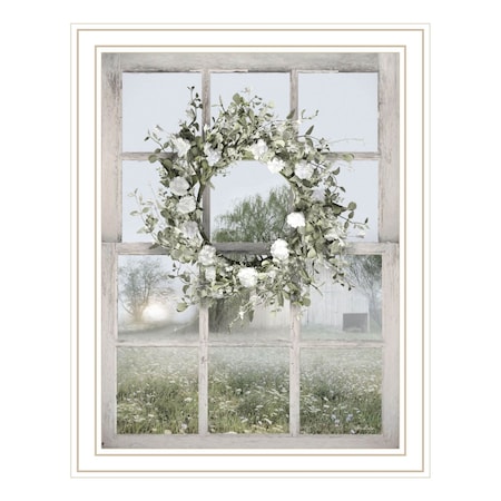Homeroots Spring Farm View White Framed Print Wall Art 530035
