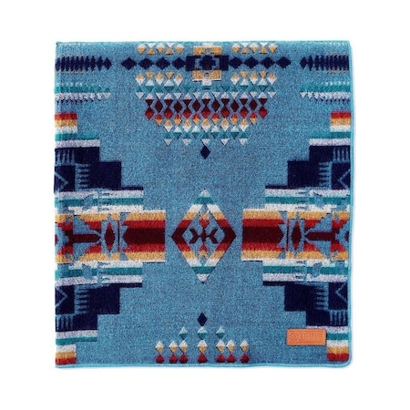 Homeroots Blue Woven Acrylic Reversable Queen Blanket 470425