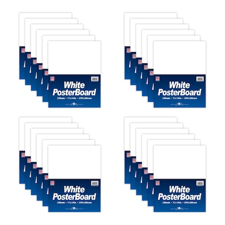 Roaring Spring White Poster Board, 5 sheet, 11"x14", PK24 48003CS