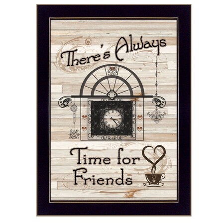 Homeroots Time for Friends 3 Black Framed Print Kitchen Wall Art 405393