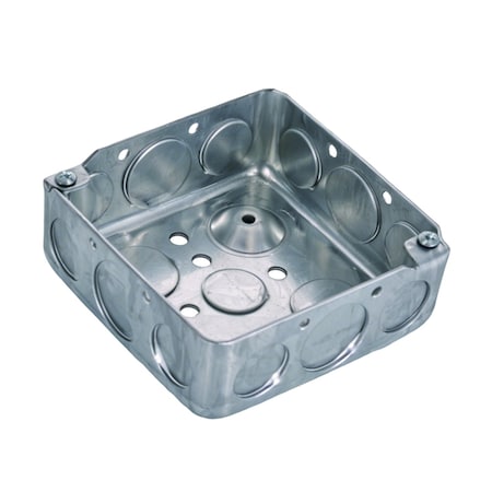 E Energetic Lighting 4" Square drawn box 1-1/2" Depth metal Electrical box, 50PK EMB-41PD-KB