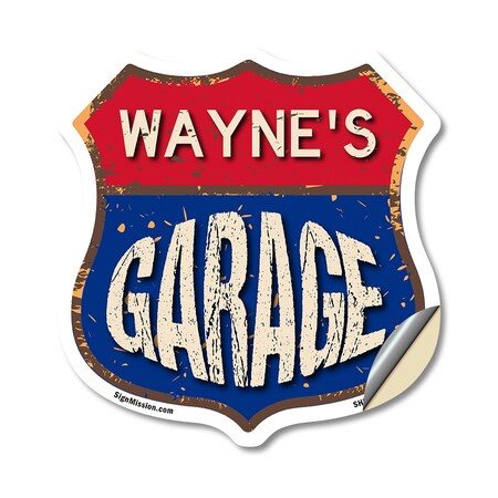 Signmission Wayne's Garage, 12 Inch X 12 Inch, Vinyl Decal SHI-D-12-383-WAYNE