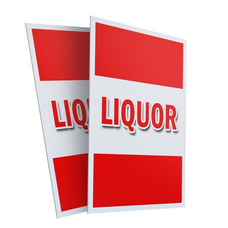 Signmission Liquor, Plastic Signs Only 24 Inch x 36 Inch, Corrugated Plastic, 2PK CSB-2436-2PACK-Liquor
