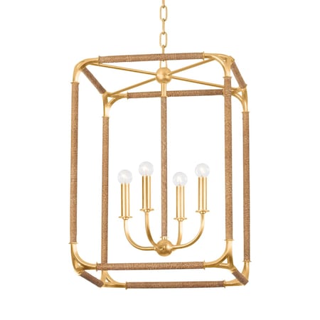 Hudson Valley Lighting Laurenceston 4 Light Lantern 18.25 In. Gold Leaf 1604-GL