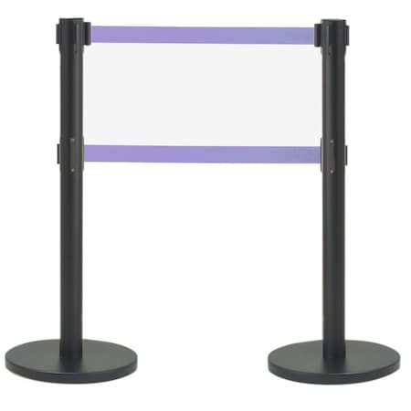 Aarco Form-A-Line System, Dual Retractable Belt Style, Overall Height is 40'', 7' Purple Belts HBK-27PU