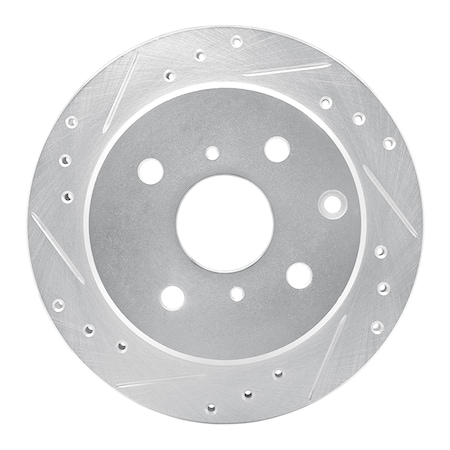 Dynamic Friction Co DFC Brake Rotor - Drilled and Slotted - Silver 631-76025L