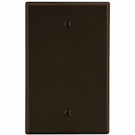 Hubbell Wiring Device-Kellems Blank Box Mount Wall Plate, Number of Gangs: 1 Plastic, Satin Finish, Brown PJ13