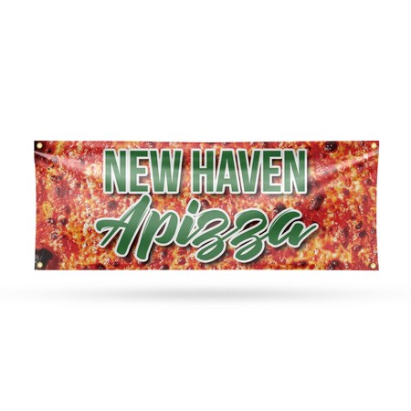 Signmission New Haven Apizza, 18 Inch x 48 Inch, Vinyl Banner B-30752