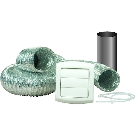 Dundas Jafine ProVent TD48PVKZW Dryer Vent Kit, Polypropylene, White, 12Piece TD48PVKZW6