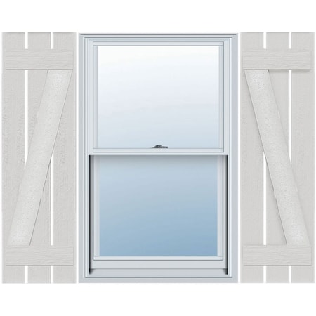 Ekena Millwork Timberthane Faux Rustic 3 Board Spaced Board-n-Batten Faux Wood Shutters w/Z-Board, 17 1/8"W x 96"H FBS06Z17X096RUF