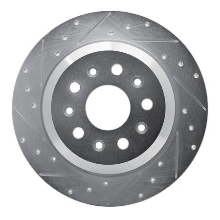 Dynamic Friction Co DFC Brake Rotor - Drilled and Slotted - Silver 631-42042L