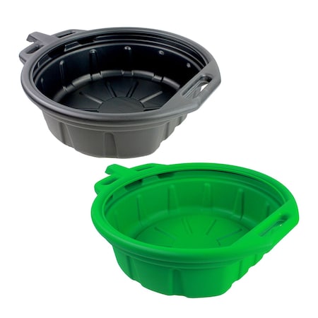 Capri Tools 4.5-Gallon Portable Oil Drain Pan Set, Anti-Freeze, 2-Piece, 1 Black and 1 Green CP21021-23-SET