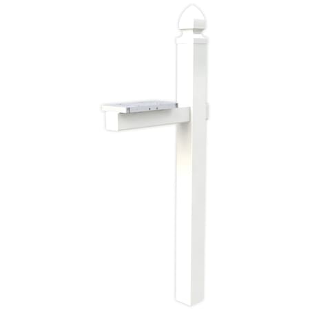 Solar Group Architectural Mailboxes Whitley 57 in. White PVC Mailbox Post WP000WAM
