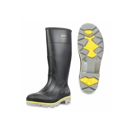 Servus XTP, XTRA TRACTION Boots, Steel Toe, Size 5, PVC, Black/Gray 922-75109-050