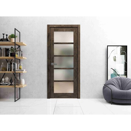 Sartodoors Solid French Door Oak Solid Core Modern Interior QUADRO4002ID-AKA-18