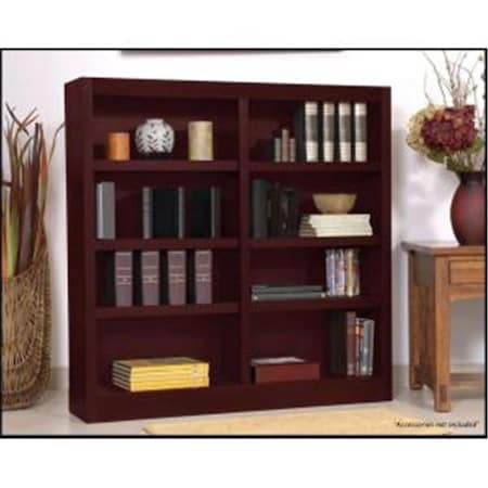 Concepts In Wood Double Wide Bookcase- Cherry Finish 8 Shelves MI4848-C