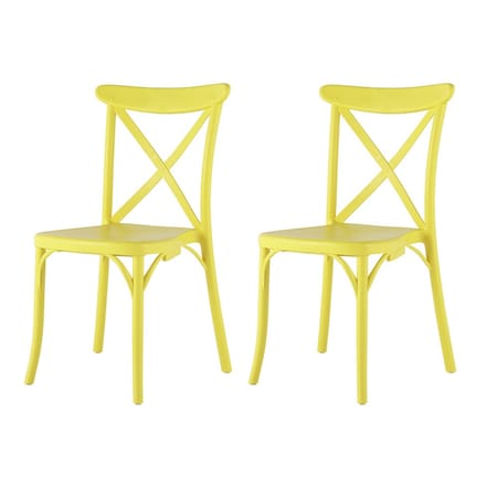 Lagoon Resin Stackable X Back Dining Chair Tan, 2PK 7061Y7-SSTOS