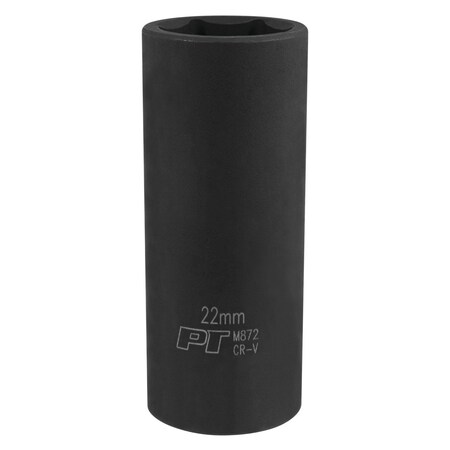 Perform Tool Socket 1/2 In Drive; 22 mm; Metric; Deep Impact Socket; 6 Point; Chrome Vanadium Steel; Single M872